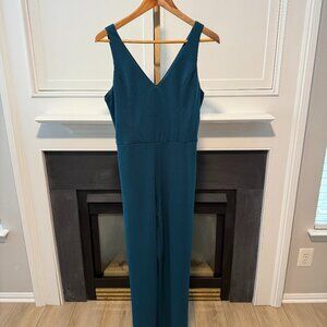 Crystal Sky Dark Teal Sleeveless Wide-Leg Jumpsuit – Size Large